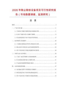2026年除尘除铁设备项目可行性研究报告（市场数据调查、监测研究）