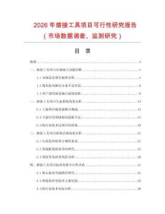2026年熔接工具項(xiàng)目可行性研究報(bào)告（市場(chǎng)數(shù)據(jù)調(diào)查、監(jiān)測(cè)研究）