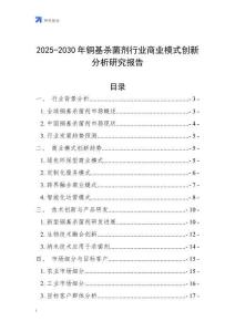 2025-2030年铜基杀菌剂行业商业模式创新分析研究报告
