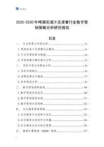 2025-2030年啤酒花液汁及浸膏行業(yè)數(shù)字營銷策略分析研究報告