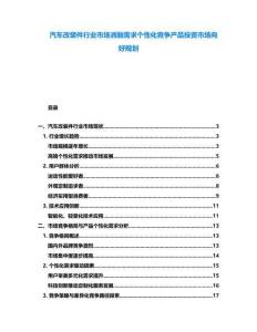 汽車改裝件行業(yè)市場消融需求個性化競爭產(chǎn)品投資市場向好規(guī)劃