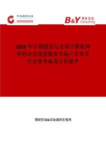 2026年中國提供與全球計算機網絡的電信連接服務市場占有率及行業競爭格局分析報告