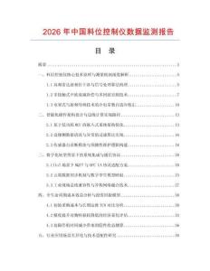2026年中國料位控制儀數據監測報告
