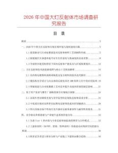 2026年中國大燈反射體市場調(diào)查研究報告