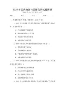 2025年國內政治與國際關系試題解析