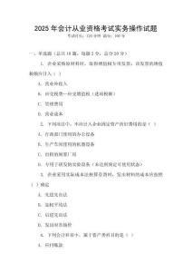 2025年會計從業(yè)資格考試實務(wù)操作試題