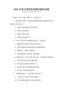 2025年會計準(zhǔn)則實務(wù)操作模擬試題