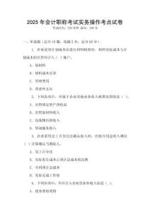 2025年會(huì)計(jì)職稱考試實(shí)務(wù)操作考點(diǎn)試卷