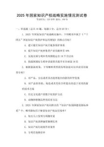 2025年國家知識產權戰略實施情況測試卷
