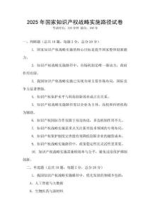 2025年國家知識產權戰略實施路徑試卷