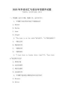 2025年外語詞匯與語法專項提升試題