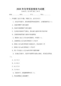 2025年化學實驗報告與試題