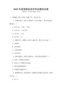 2025年高等教育自學考試模擬試卷