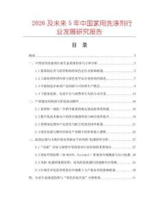 2026及未來(lái)5年中國(guó)家用洗滌劑行業(yè)發(fā)展研究報(bào)告