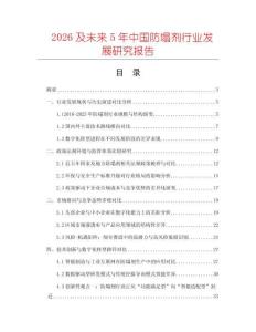 2026及未來5年中國防塌劑行業(yè)發(fā)展研究報告