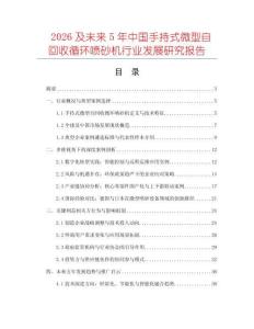 2026及未來5年中國手持式微型自回收循環(huán)噴砂機行業(yè)發(fā)展研究報告