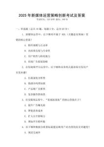2025年新媒體運(yùn)營(yíng)策略創(chuàng)新考試及答案