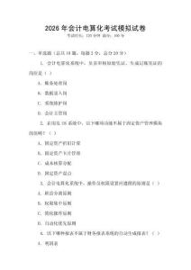 2026年會計電算化考試模擬試卷