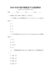 2026年初中數學解題技巧與真題解析