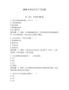 2026年新安全生產(chǎn)考試題附答案【奪分金卷】