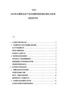 2025-2030華北鋼鐵冶金產(chǎn)業(yè)市場(chǎng)整體需求增長(zhǎng)錯(cuò)位分析流動(dòng)投資評(píng)估