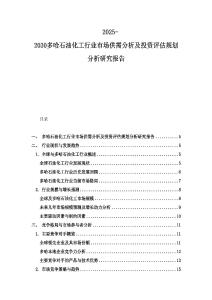 2025-2030多哈石油化工行業市場供需分析及投資評估規劃分析研究報告