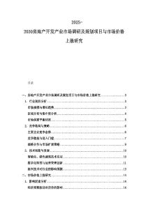 2025-2030房地產開發產業市場調研及規劃項目與市場價格上漲研究