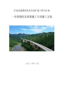滬昆高速梨園至東鄉(xiāng)改擴(kuò)建工程SSZ標(biāo)-一分部墩柱及系梁施工專項(xiàng)施工方案