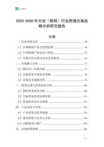 2025-2030年方坯（粗鋼）行業跨境出海戰略分析研究報告