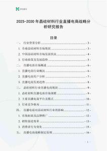 2025-2030年晶硅材料行業(yè)直播電商戰(zhàn)略分析研究報告