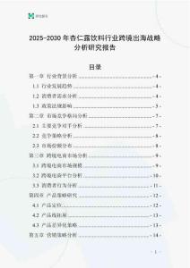 2025-2030年杏仁露飲料行業(yè)跨境出海戰(zhàn)略分析研究報(bào)告