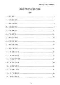 企業(yè)技術(shù)創(chuàng)新與研發(fā)投入規(guī)劃