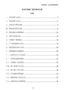 企業(yè)市場推廣團隊建設方案