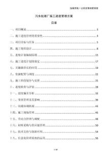 污水處理廠施工進(jìn)度管理方案