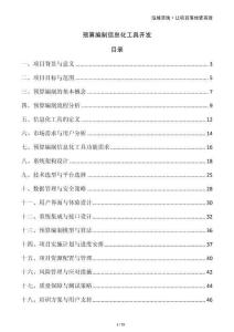 預(yù)算編制信息化工具開發(fā)