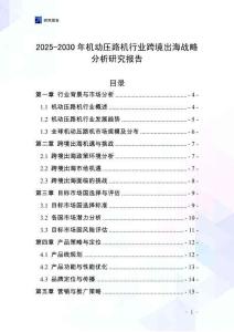 2025-2030年機(jī)動(dòng)壓路機(jī)行業(yè)跨境出海戰(zhàn)略分析研究報(bào)告