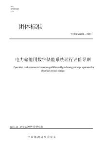 T_CERS 0020-2023 電力儲能用數(shù)字儲能系統(tǒng)運行評價導則