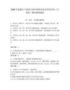 2026年新疆生產(chǎn)建設(shè)兵團(tuán)興新職業(yè)技術(shù)學(xué)院單招（計算機(jī)）測試模擬題庫及答案（奪冠系列）