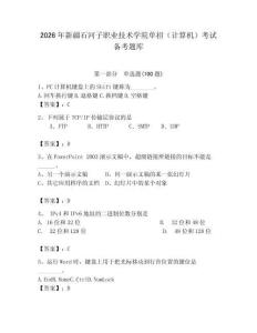 2026年新疆石河子職業技術學院單招（計算機）考試備考題庫及答案（有一套）