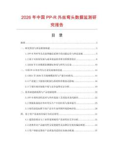 2026年中國PP-R外絲彎頭數據監測研究報告