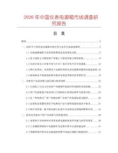 2026年中國儀表電源箱市場調查研究報告