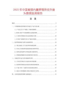 2025年中國紫銅內置焊錫異徑外接頭數據監測報告