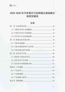2025-2030年汽車香片行業跨境出海戰略分析研究報告