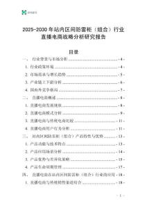 2025-2030年站內(nèi)區(qū)間防雷柜（組合）行業(yè)直播電商戰(zhàn)略分析研究報(bào)告