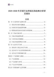 2025-2030年牙刷行業(yè)跨境出海戰(zhàn)略分析研究報告