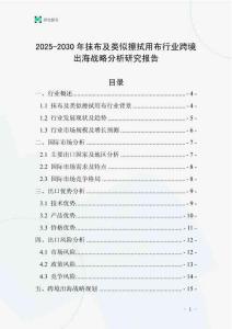 2025-2030年抹布及類似擦拭用布行業跨境出海戰略分析研究報告