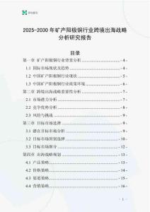 2025-2030年礦產(chǎn)陽極銅行業(yè)跨境出海戰(zhàn)略分析研究報告