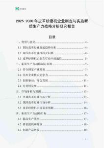 2025-2030年皮革砂磨機企業制定與實施新質生產力戰略分析研究報告