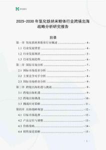 2025-2030年氧化鐵納米粉體行業(yè)跨境出海戰(zhàn)略分析研究報告