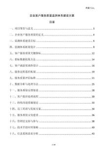 企業客戶服務質量監測體系建設方案
